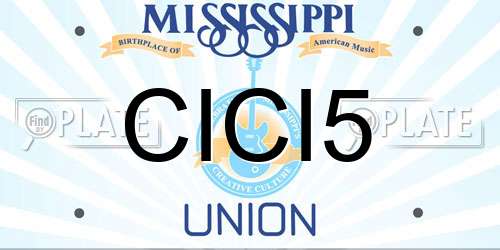 CICI5 Mississippi License Plate
