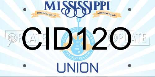 CID12O Mississippi License Plate