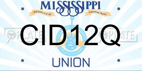 CID12Q Mississippi License Plate
