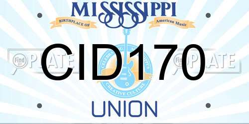 CID170 Mississippi License Plate