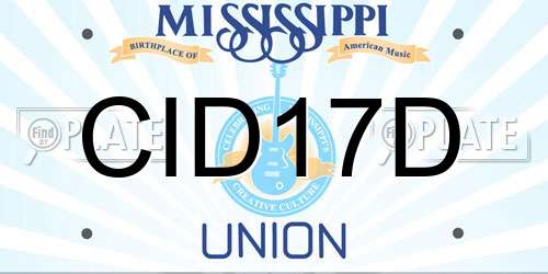 CID17D Mississippi License Plate
