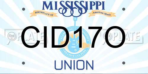 CID17O Mississippi License Plate