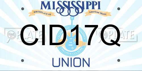 CID17Q Mississippi License Plate