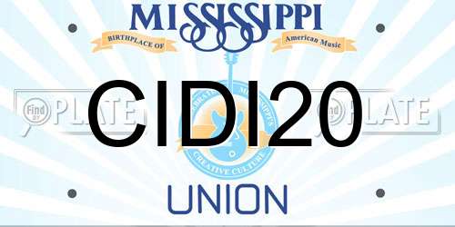 CIDI20 Mississippi License Plate