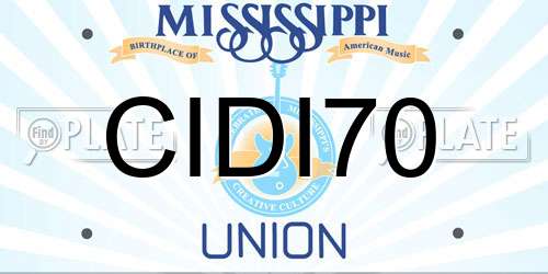 CIDI70 Mississippi License Plate