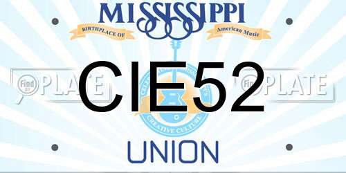 CIE52 Mississippi License Plate