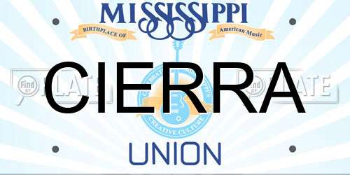 CIERRA Mississippi License Plate