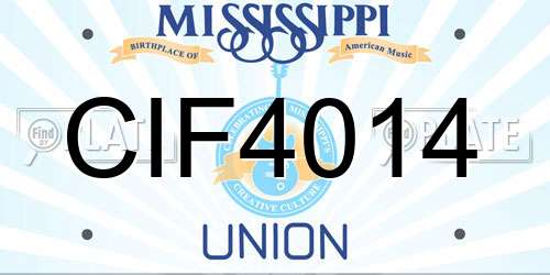 CIF4014 Mississippi License Plate