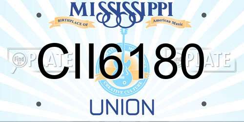 CII6180 Mississippi License Plate