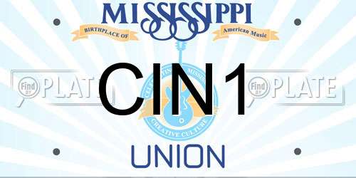 CIN1 Mississippi License Plate