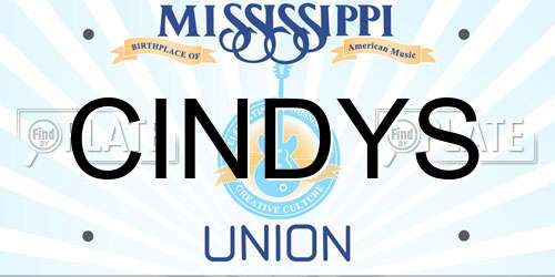 CINDYS Mississippi License Plate