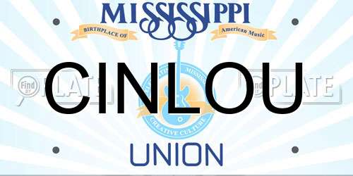 CINLOU Mississippi License Plate