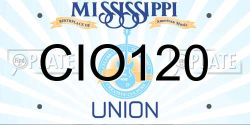 CIO120 Mississippi License Plate