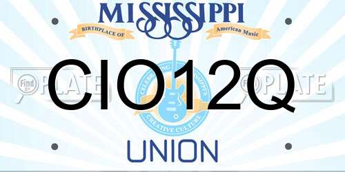CIO12Q Mississippi License Plate