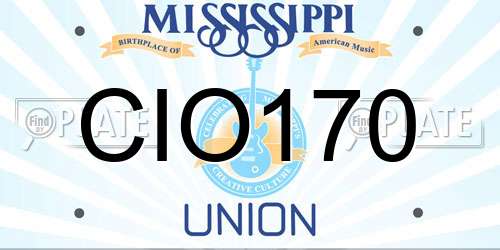 CIO170 Mississippi License Plate