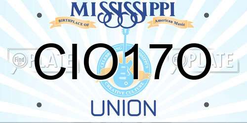 CIO17O Mississippi License Plate