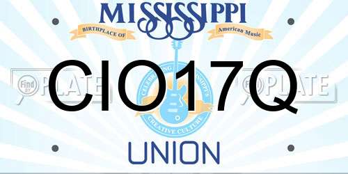CIO17Q Mississippi License Plate
