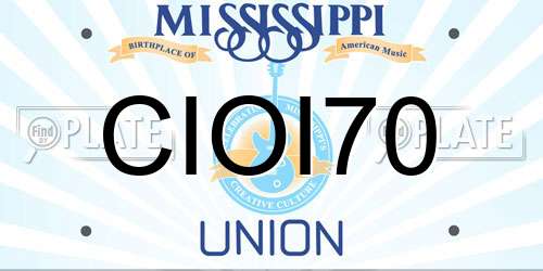 CIOI70 Mississippi License Plate