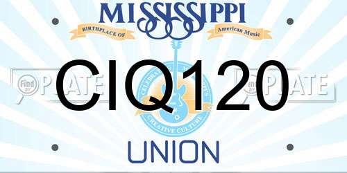 CIQ120 Mississippi License Plate