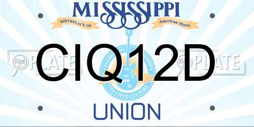CIQ12D Mississippi License Plate