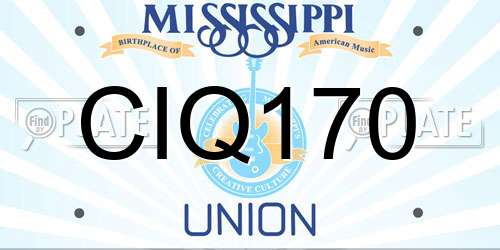 CIQ170 Mississippi License Plate