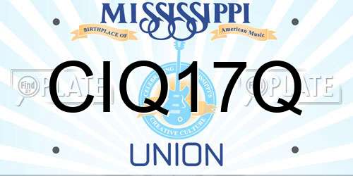 CIQ17Q Mississippi License Plate
