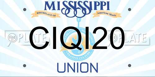 CIQI20 Mississippi License Plate