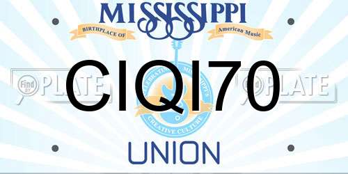 CIQI70 Mississippi License Plate