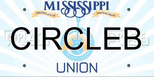 CIRCLEB Mississippi License Plate