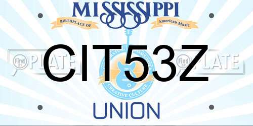 CIT53Z Mississippi License Plate