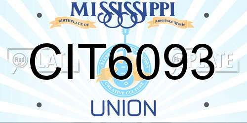 CIT6093 Mississippi License Plate