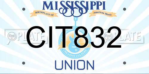 CIT832 Mississippi License Plate
