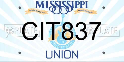 CIT837 Mississippi License Plate