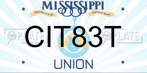 CIT83T Mississippi License Plate