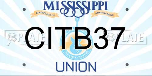 CITB37 Mississippi License Plate