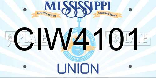 CIW4101 Mississippi License Plate