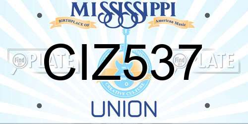 CIZ537 Mississippi License Plate