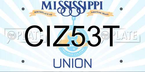 CIZ53T Mississippi License Plate