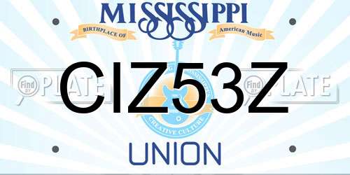 CIZ53Z Mississippi License Plate