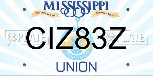 CIZ83Z Mississippi License Plate