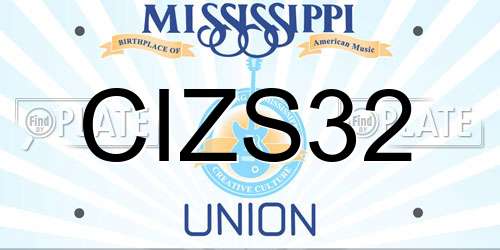 CIZS32 Mississippi License Plate