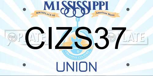 CIZS37 Mississippi License Plate