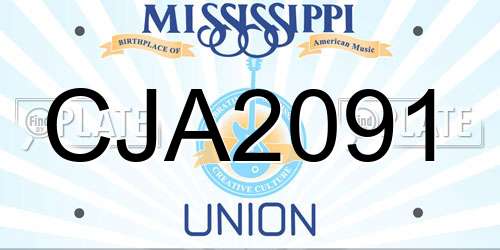 CJA2091 Mississippi License Plate