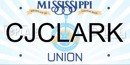 CJCLARK Mississippi License Plate