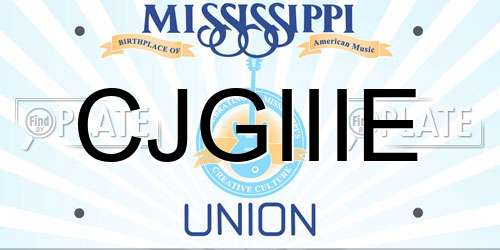 CJGIIIE Mississippi License Plate