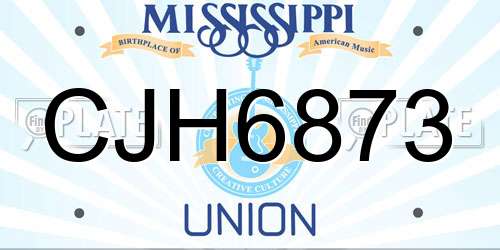 CJH6873 Mississippi License Plate