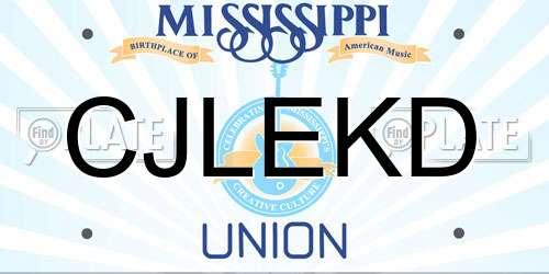 CJLEKD Mississippi License Plate