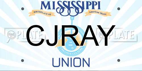 CJRAY Mississippi License Plate