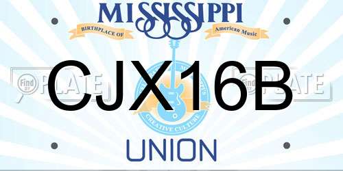 CJX16B Mississippi License Plate