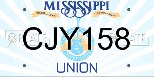CJY158 Mississippi License Plate